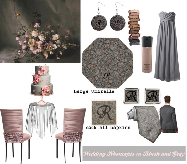 elegant smokey wedding colors of blush and gray