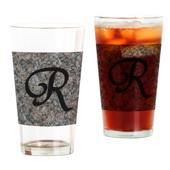 Monogram Letter R - drinking glasses by celeste@khoncepts.com